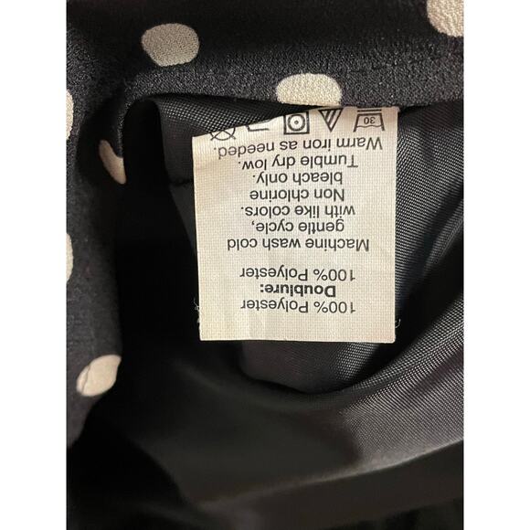 J.Crew Black & Cream Polka Dot Long Sleeve Dress 6 - Picture 3 of 7